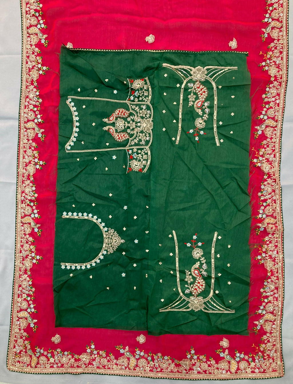 Teeya Creation New Stylish Party Wear Soft Fendy Chiffon Silk Saree-Pink | Grocsy