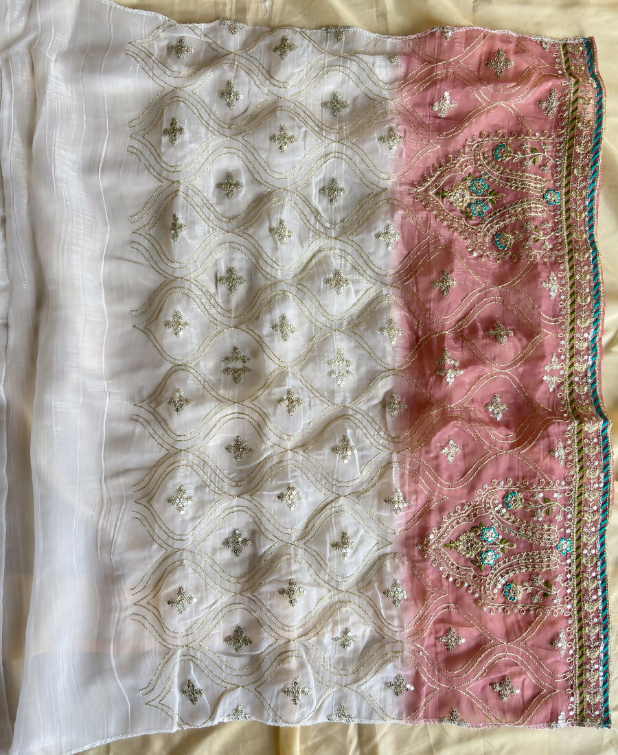 KC Designer Pink Ombre Straight Suit For Women With Hand Embroidery | Grocsy