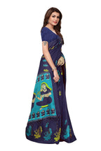 Vamika Navy Blue Kalamkari With Jhalar Khadi Silk Saree | Grocsy