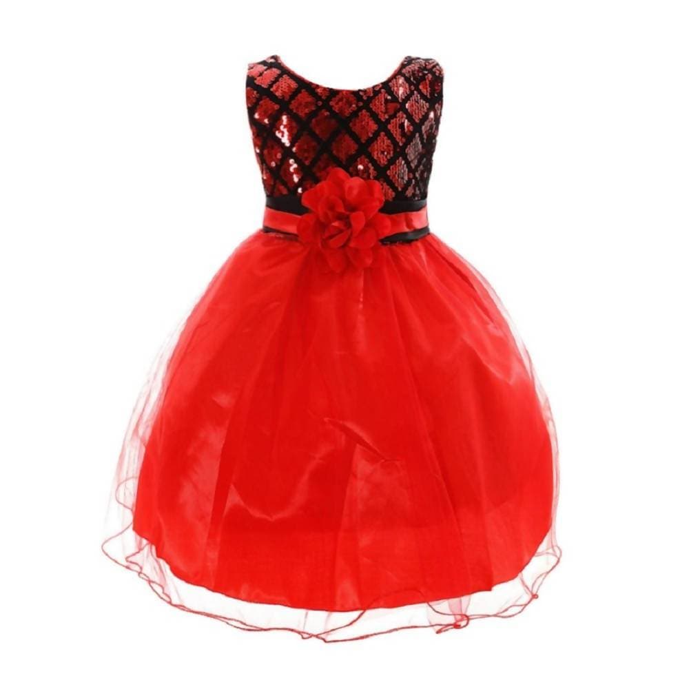 Asmaani Baby Girl's Black & Red Colour Satin A-Line Maxi Full Length Dress (AS-DRESS-22082) | Grocsy