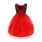 Asmaani Baby Girl's Black & Red Colour Satin A-Line Maxi Full Length Dress (AS-DRESS-22082) | Grocsy