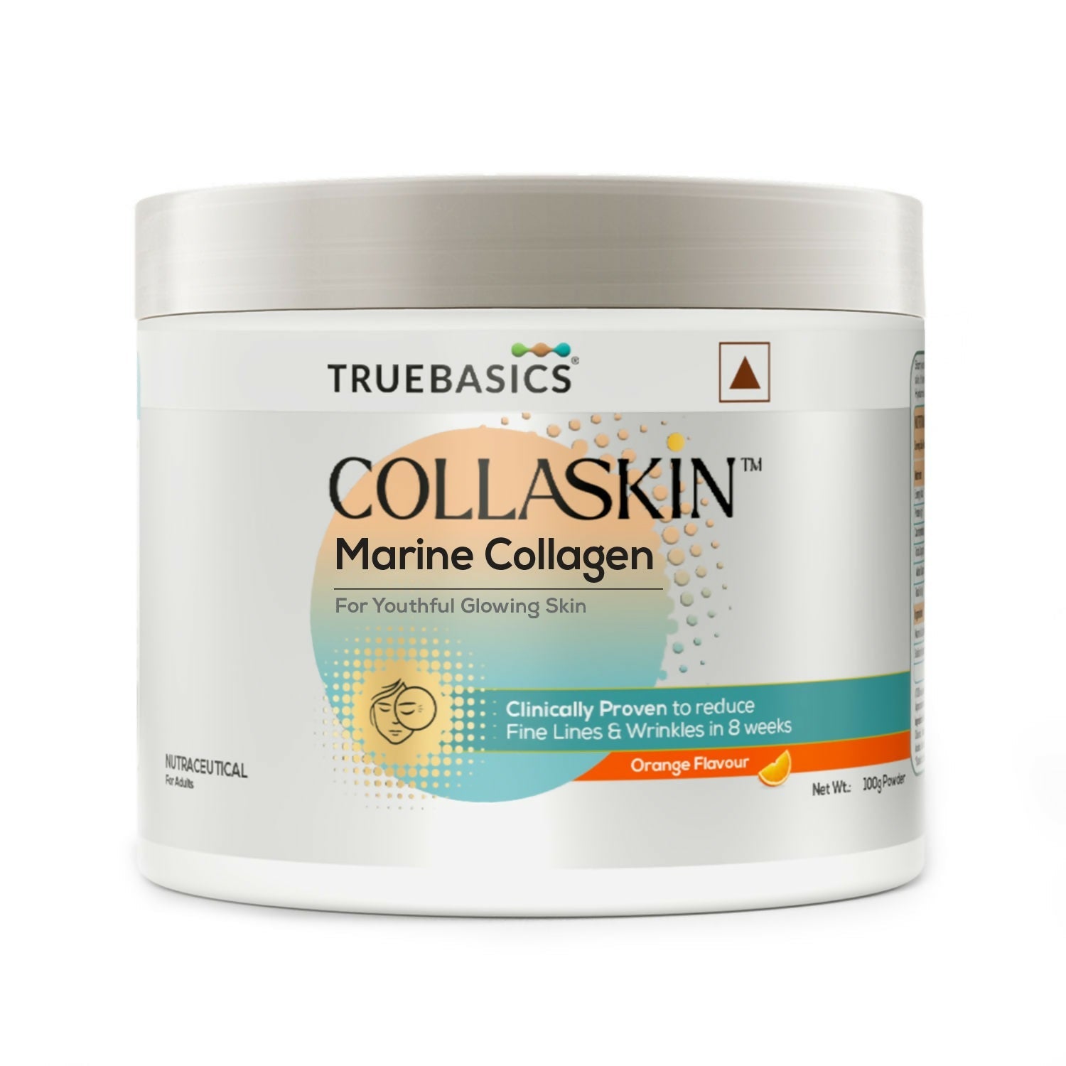 TrueBasics CollaSkin, Marine Collagen Peptides for Youthful Glowing Skin - Orange | Grocsy