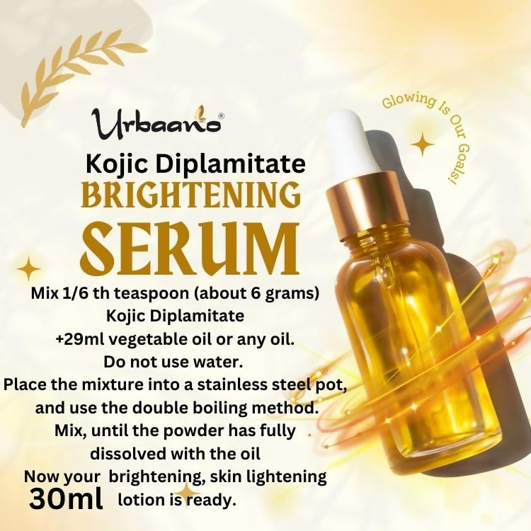 Urbaano Herbal Pure Kojic Acid Dipalmitate Powder for Skin Serum, Cream | Grocsy