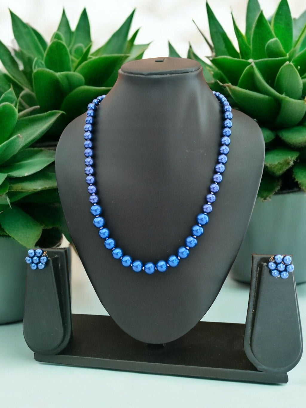 Inhanns Spectrum Everyday Pearl Sets - Single Strand - Royal Blue | Grocsy