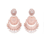 Rose Gold Diamond Chand Earrings- Ruby Raang | Grocsy