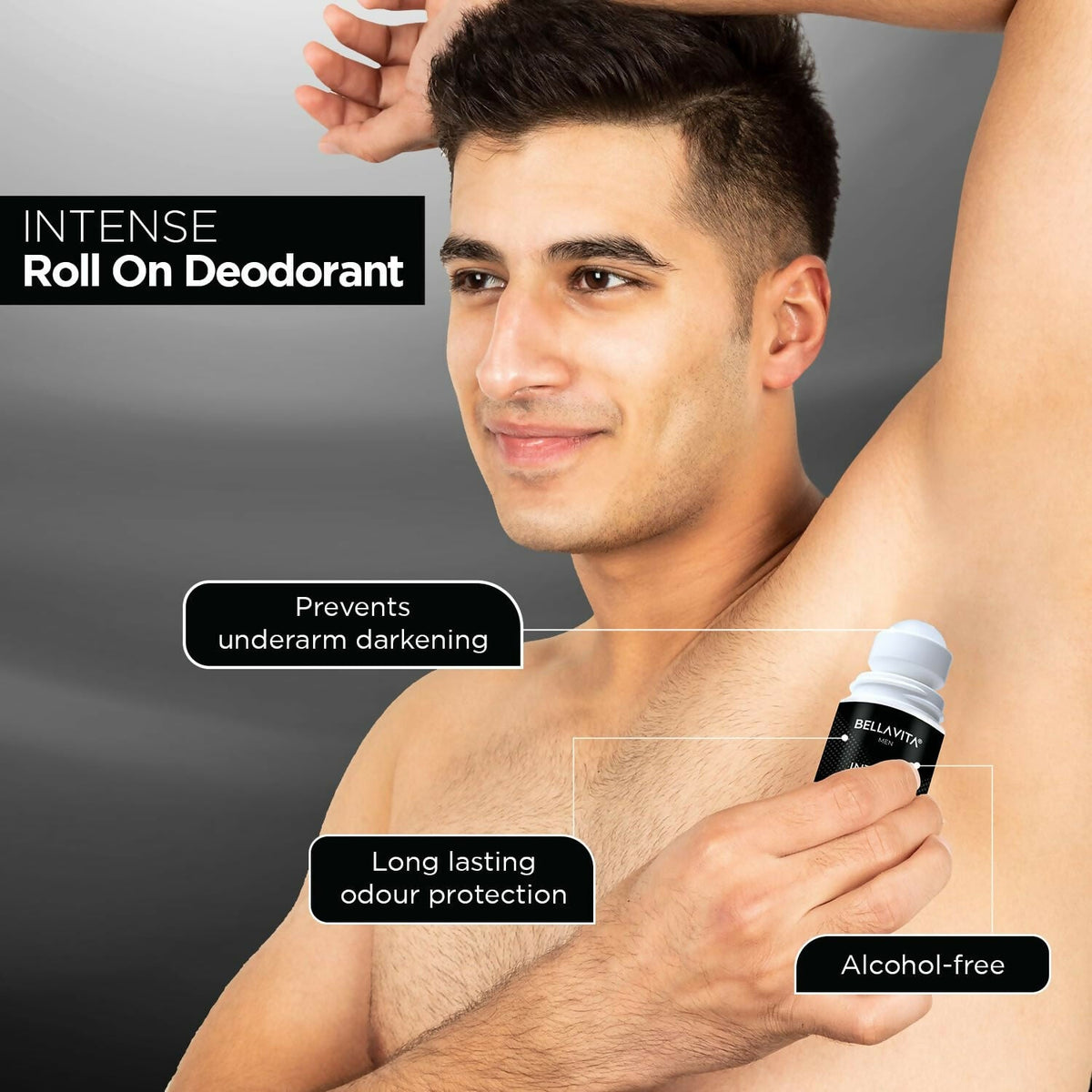 Bella Vita Intense Natural Underarm Roll On Deodorant for Men | Grocsy