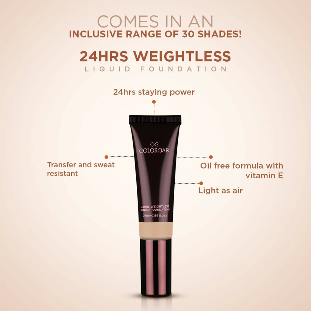 Colorbar 24Hrs Weightless Liquid Foundation Fc 2.2 | Grocsy