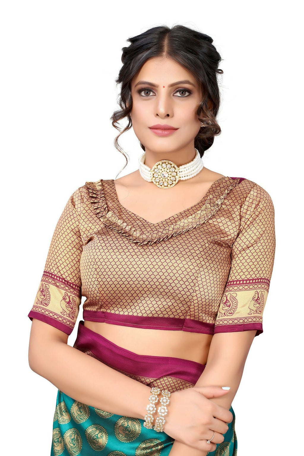Vamika Rama Green Printed Art Silk Saree | Grocsy