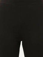 FIORRA Women's Black Poly Crepe Straight Kurta Pant With Dupatta | Grocsy