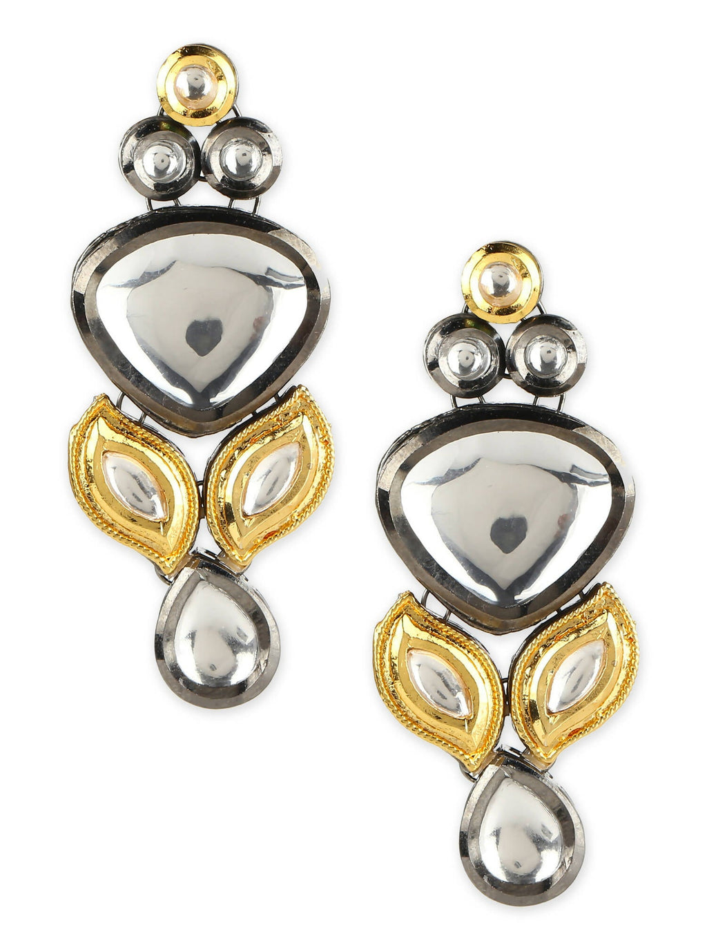 Silver-Plated Contemporary Drop Earrings - Ruby Raang | Grocsy