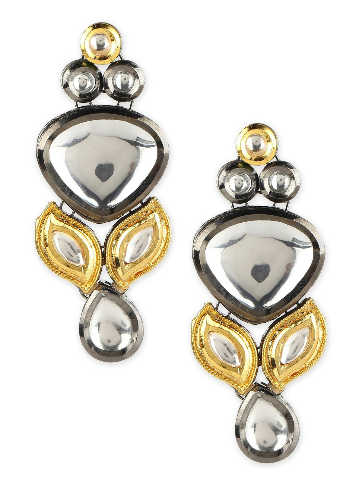 Silver-Plated Contemporary Drop Earrings - Ruby Raang | Grocsy