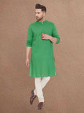 Even Apparels Men's Pintuck Fancy Green Kurta | Grocsy