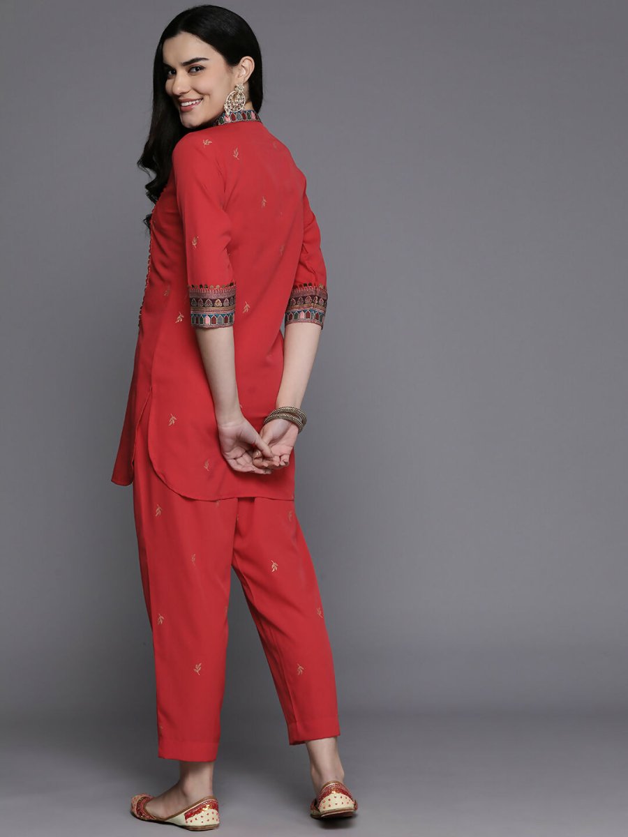 Ahalyaa Women's Traditional Wear Co-ods - Red | Grocsy