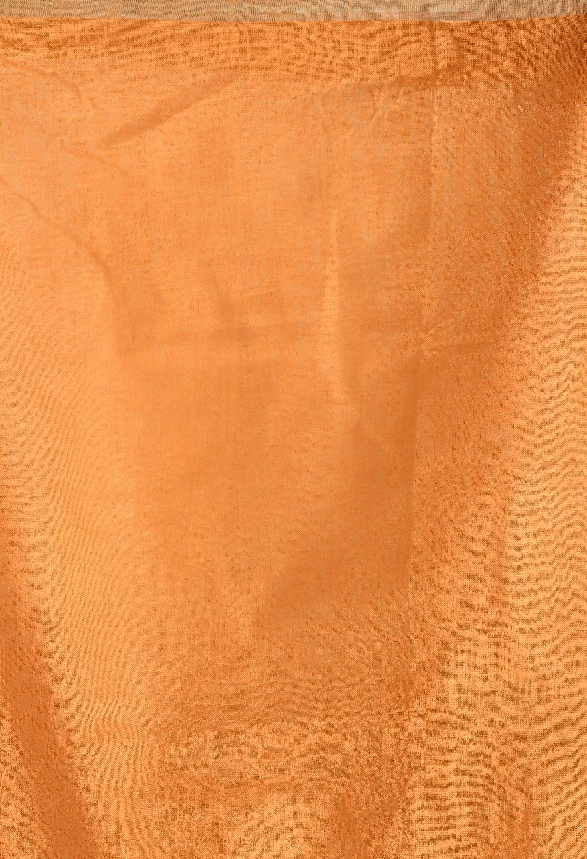 Mominos Fashion Moeza Orange Bhagalpuri Handloom Silk Linen Saree with unstitched Blouse piece | Grocsy