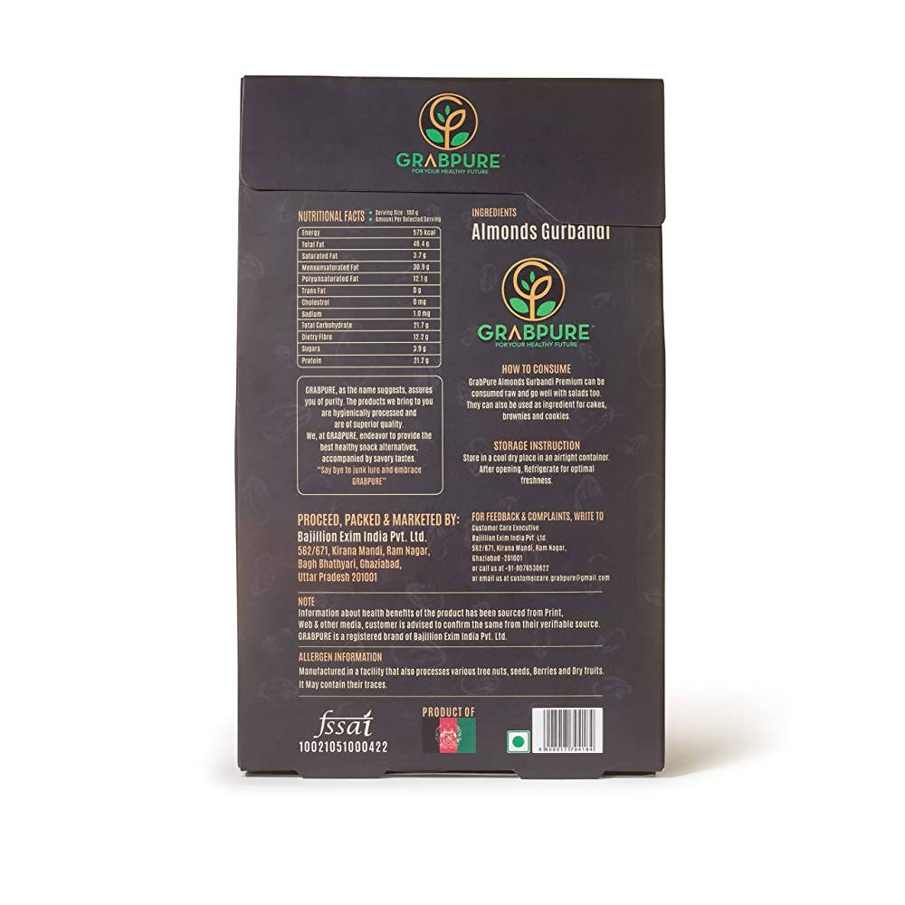 Grabpure Gurbandi Almonds | Grocsy
