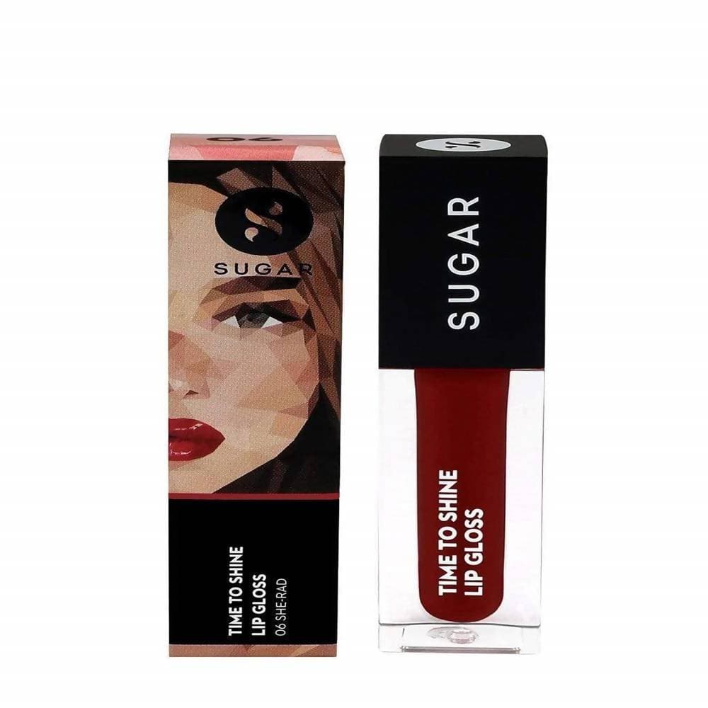 Sugar Time To Shine Lip Gloss - She-Red (Dark Red) | Grocsy