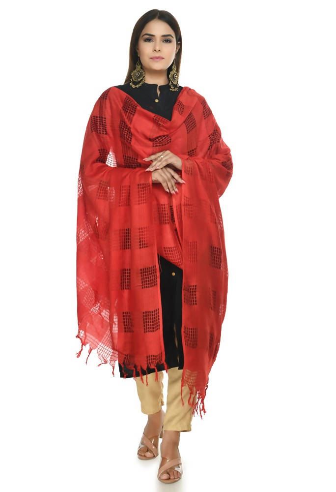 Mominos Fashion Red Window Dupatta | Grocsy