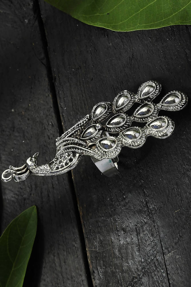 Mominos Fashion Oxidised Peacock Ring | Grocsy