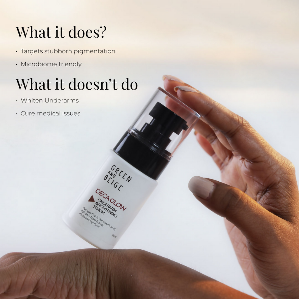 Green And Beige Deca Glow Underarm Brightening Serum | Grocsy