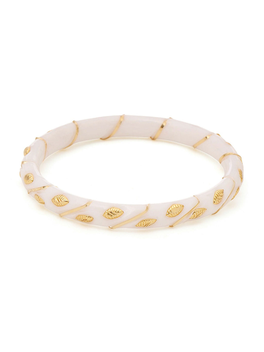 Ruby Raang White Traditional Bangle | Grocsy