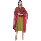 A R Silk Women's Mirror Work Orgenza Cotton Red Dupattas and Chunnis | Grocsy