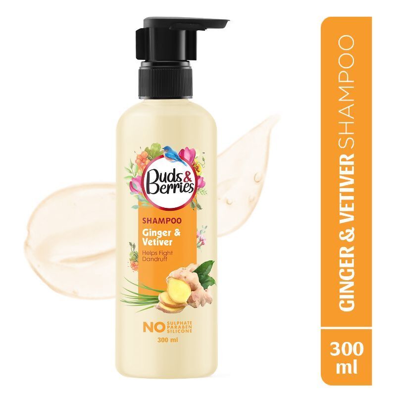 Buds & Berries Ginger & Vetiver Anti Dandruff Shampoo | Grocsy