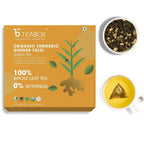 Teabox Organic Turmeric Ginger Tulsi Green Tea Bags | Grocsy