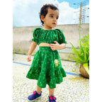 Mhyssa Green Round Neck Top and Skirt Set | Grocsy