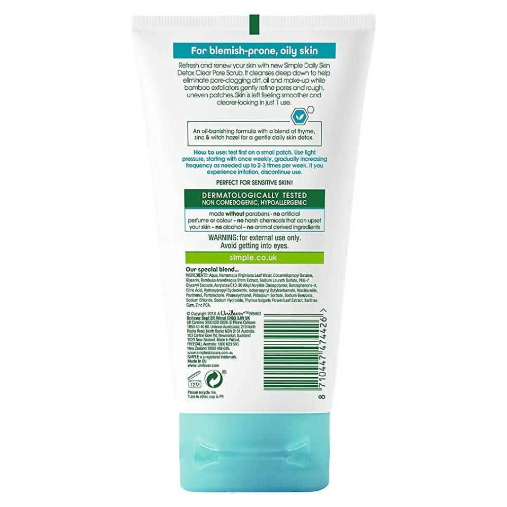Simple Daily Skin Detox Clear Pore Facial Scrub | Grocsy