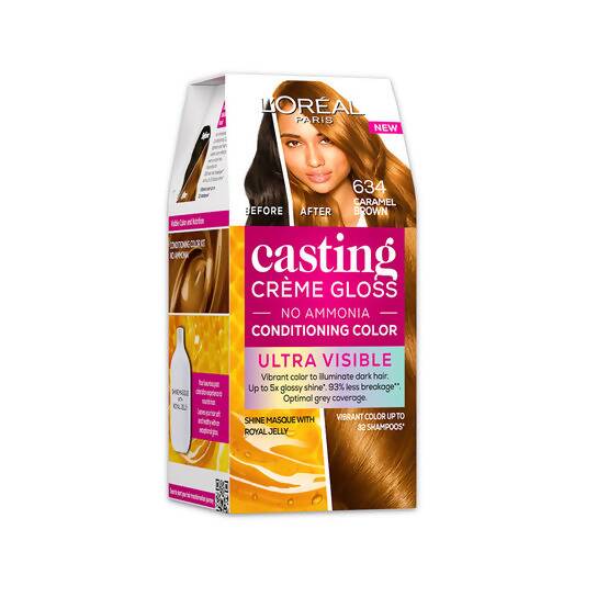 L'Oreal Paris Casting Creme Gloss Ultra Visible Conditioning Hair Color - 634 Caramel Brown | Grocsy