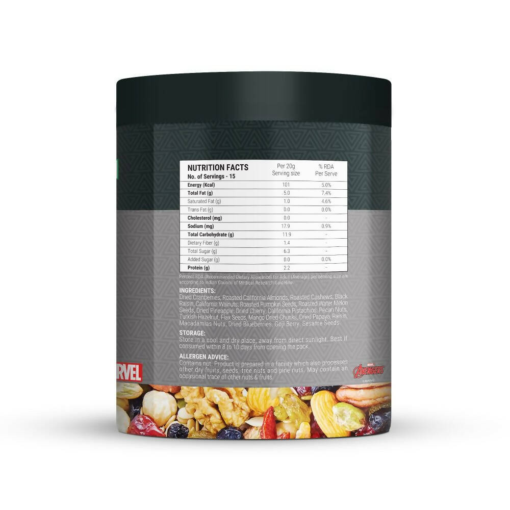 Happilo Daily Dose Super Fitness Mix-Marvel Black Panther Edition | Grocsy