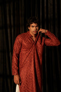 Berry Red Viscose Chikankari Embroidery Work Men's Kurta Set - Mahotsav | Grocsy