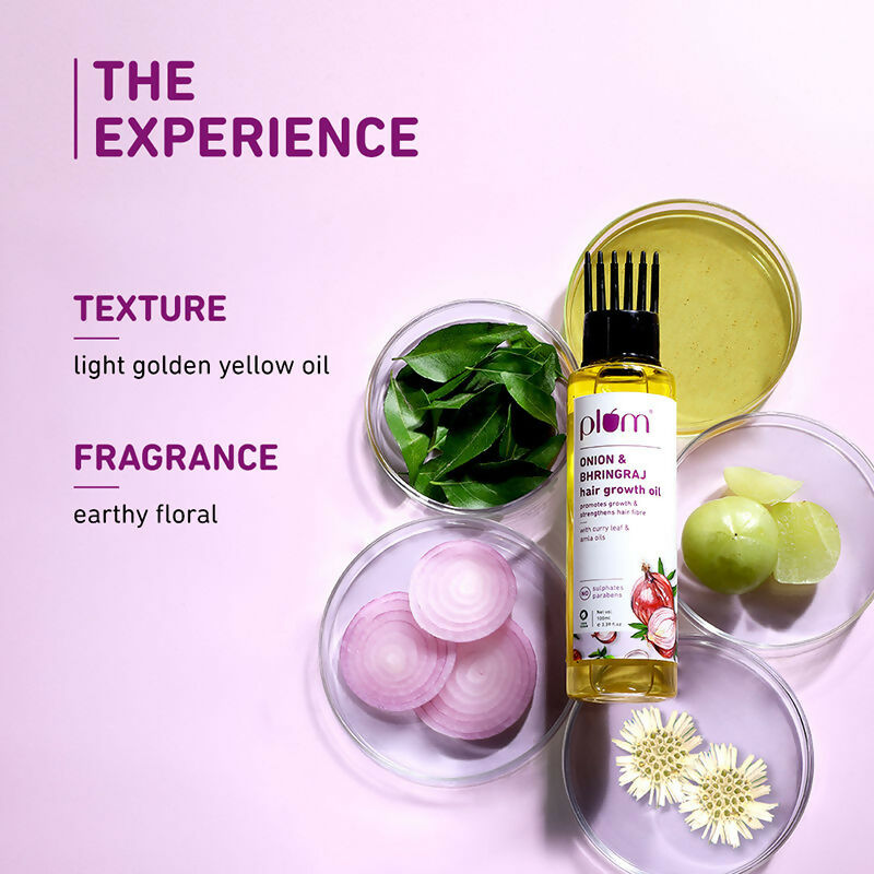 Plum Onion Hair Growth Oil For Hair Fall Control With Bhringraj Oil | Grocsy