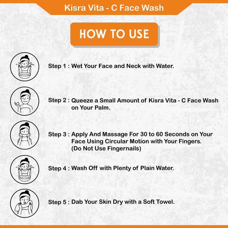 Kisra Vita-C Daily Glow Natural Face Wash | Grocsy