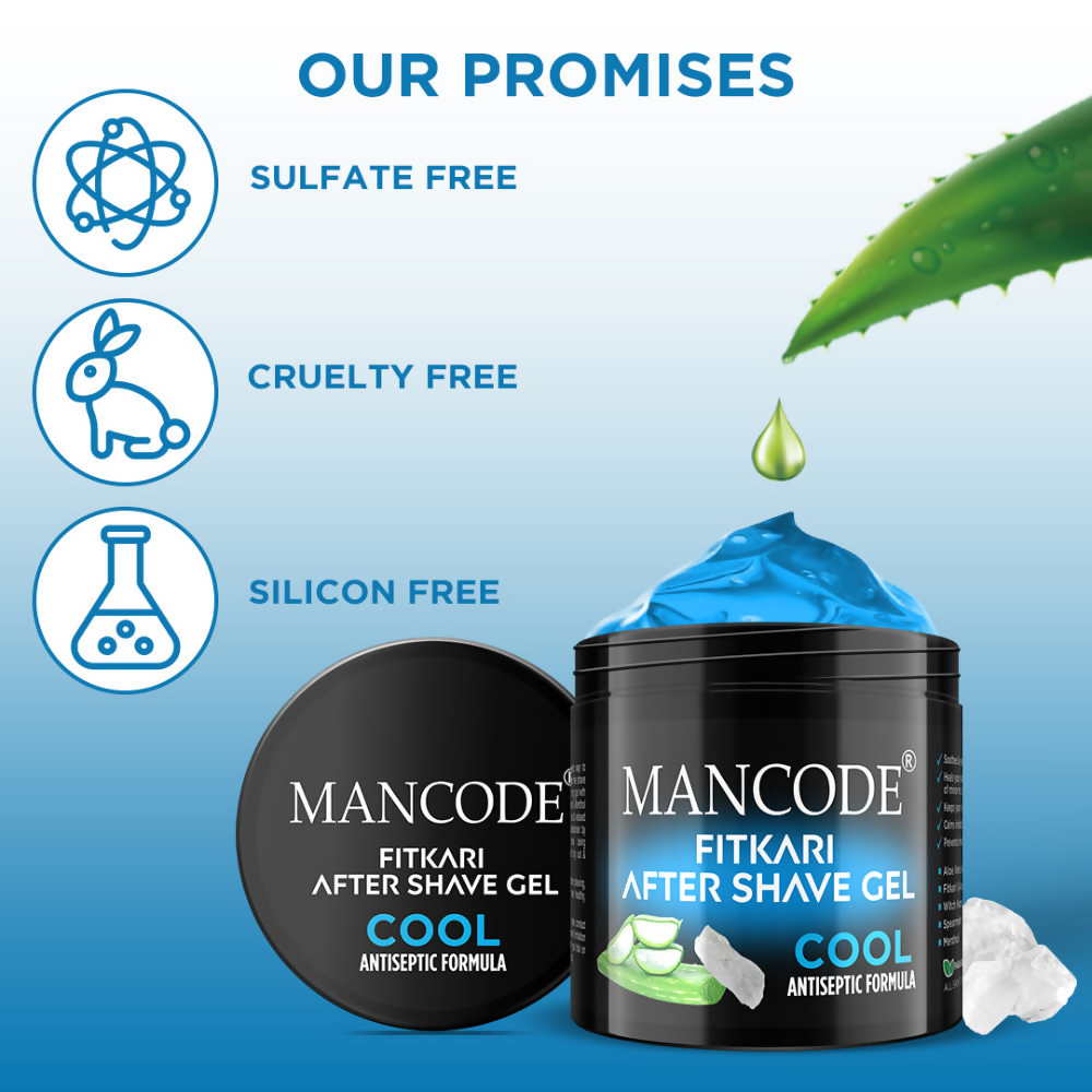 Mancode Fitkari After Shave Gel For Men Cool Antiseptic Formula | Grocsy
