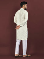 Anaita White Embroidered Silk Straight Kurta | Grocsy