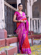 Shree Shyam Fashion Red Soft Silk Saree | Grocsy