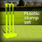 Cougar Plastic Cricket Stumps Set (Portable Plastic Wicket Set) with Stand & Bails