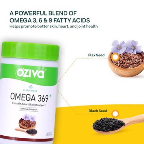 OZiva Plant Based Omega 369 Capsules | Grocsy
