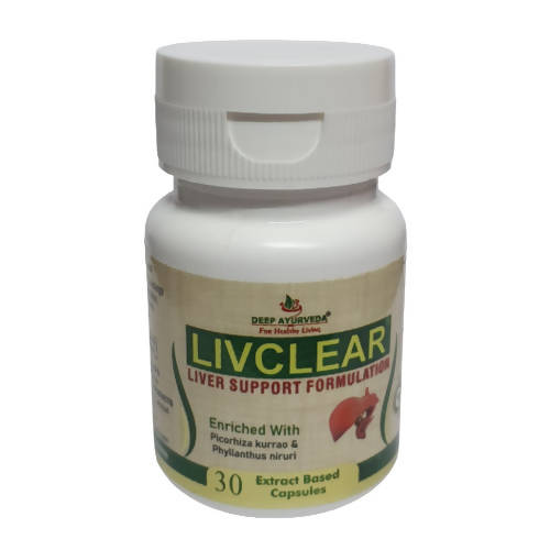 Deep Ayurveda Livclear 500mg Veg Capsules | Grocsy