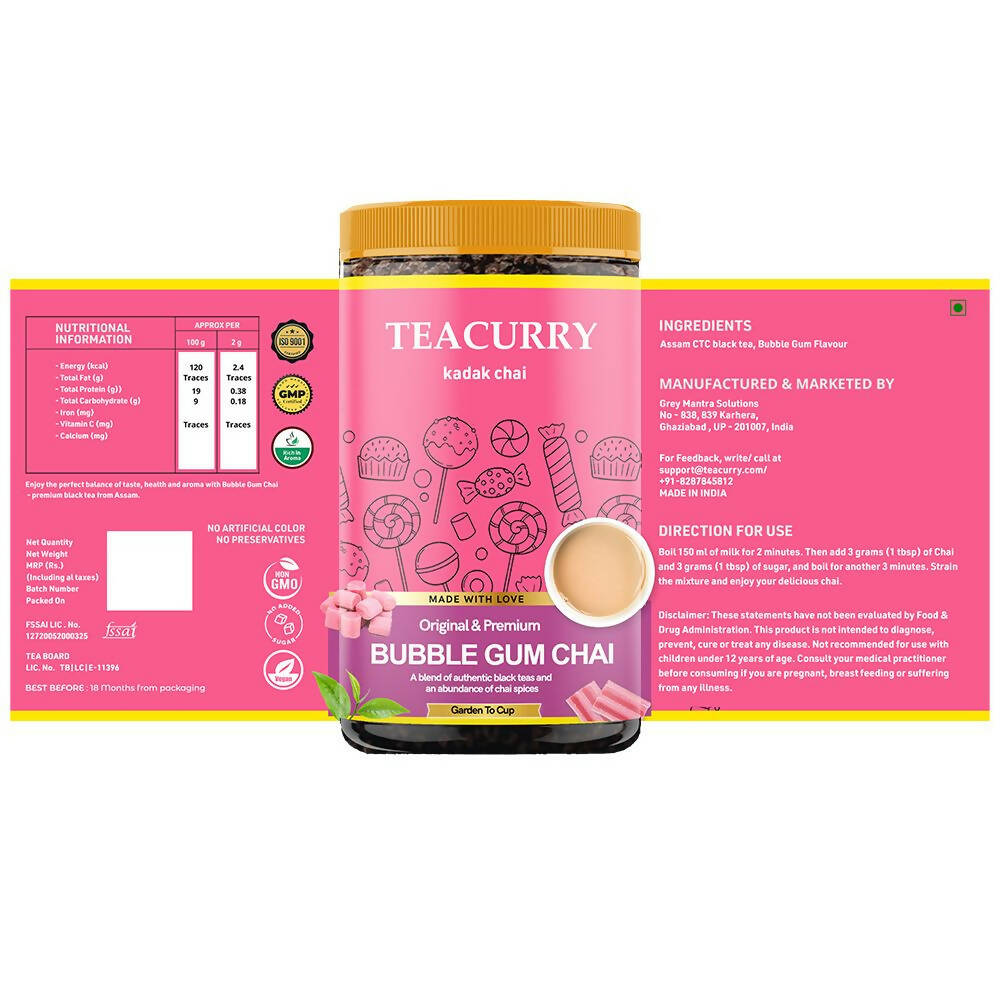 Teacurry Bubble Gum Chai Powder | Grocsy