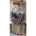 MS Fashion India Long Afghani Chandbali with Multi Color Beads And Stone Alloy Chandbali Earrings | Grocsy