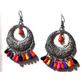 MS Fashion India Latest Fashion Party Wear Chandbali Oxidized Silver Earrings | Grocsy