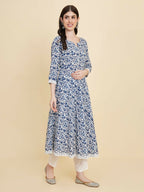 Designer Stylish Blue Rayon Stitched Suit With Dupatta - Tanisha | Grocsy