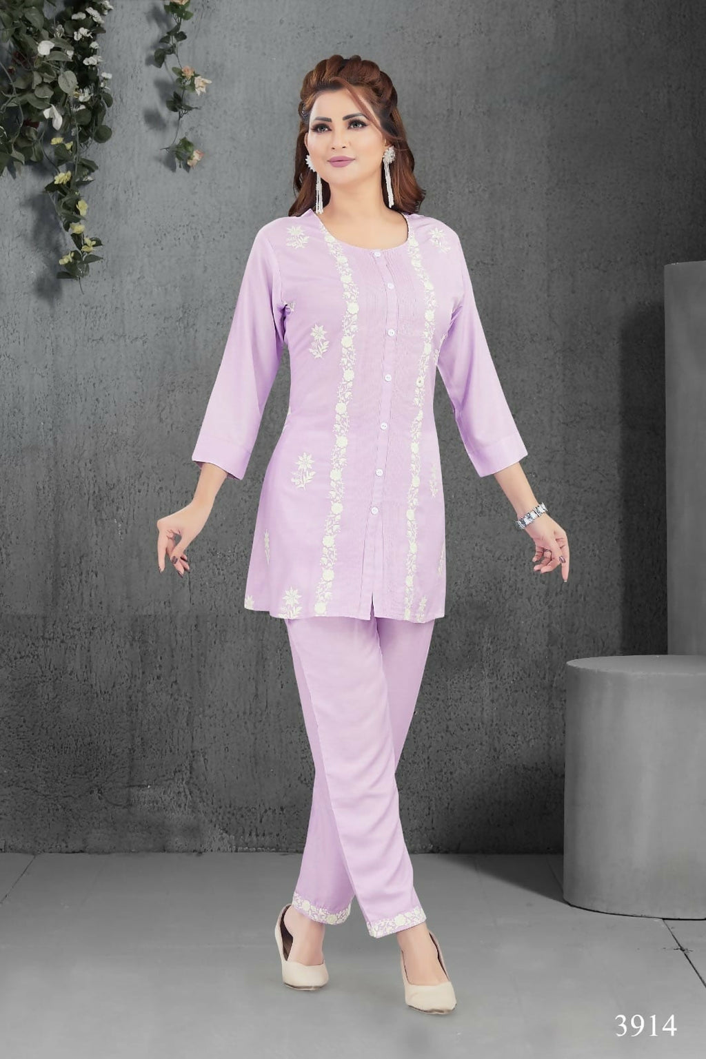 Joban Fashion Heavy Muslin Lylac Color Kurta Set | Grocsy