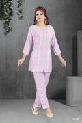 Joban Fashion Heavy Muslin Lylac Color Kurta Set | Grocsy