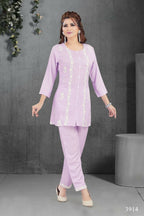 Joban Fashion Heavy Muslin Lylac Color Kurta Set | Grocsy