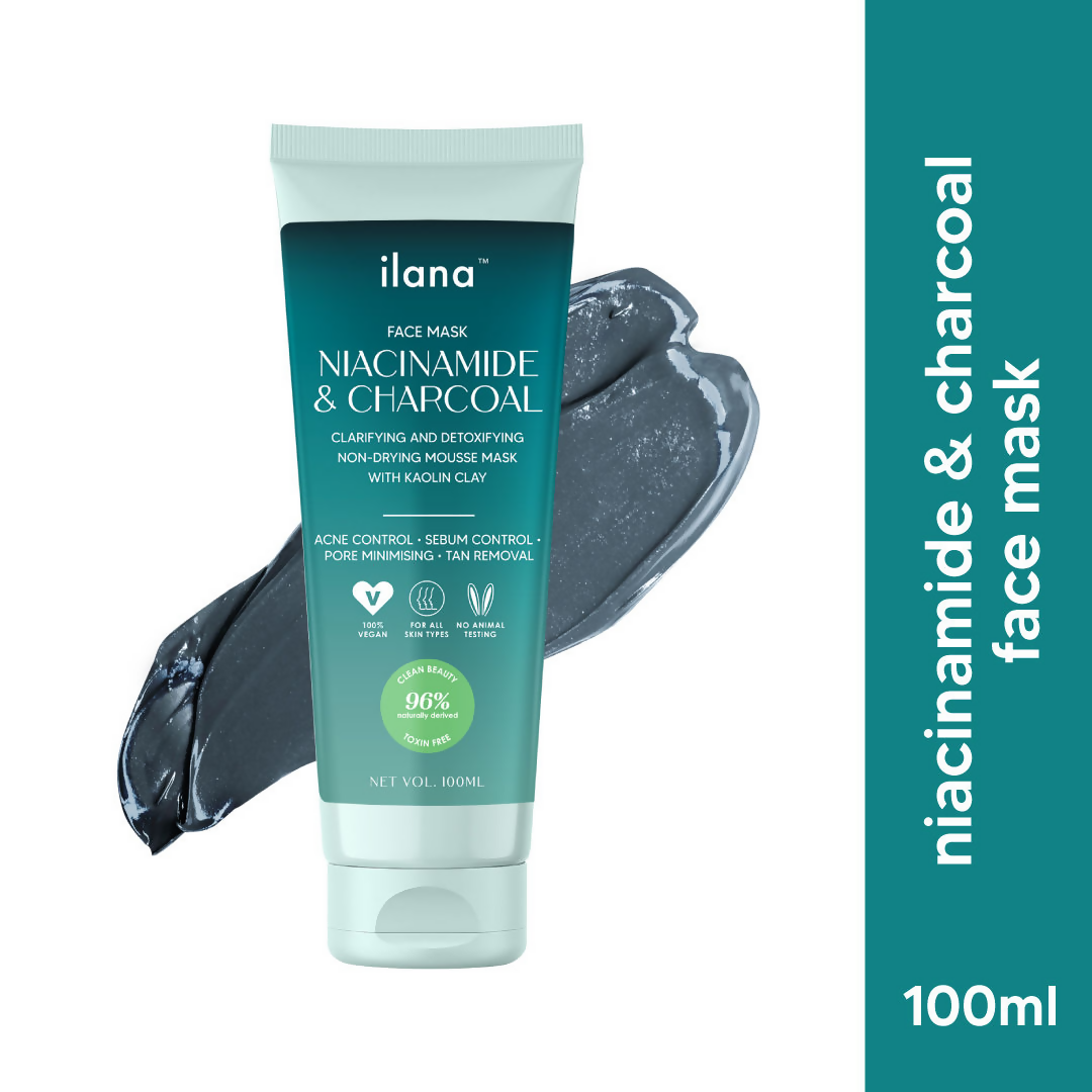 Ilana Niacinamide And Charcoal Face Mask With Kaolin Clay | Grocsy