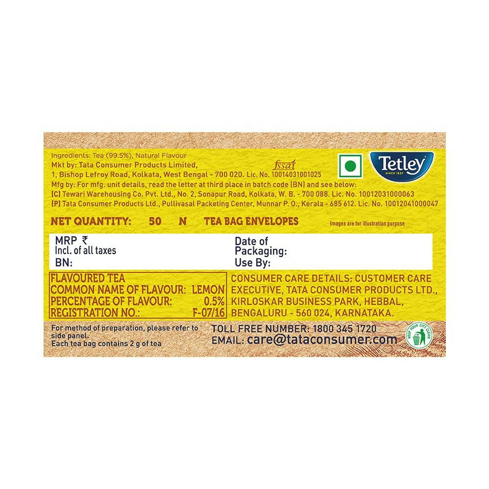 Tetley Lemon Flavoured Tea Bags | Grocsy