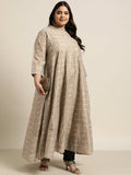Juniper Women`S Beige Rayon Festive Wear Printed Anarkali Kurta | Grocsy